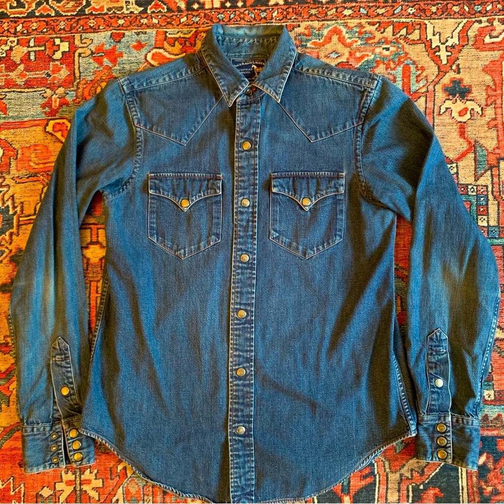 Vintage Polo Ralph Lauren Button Up Jean Shirt S/M